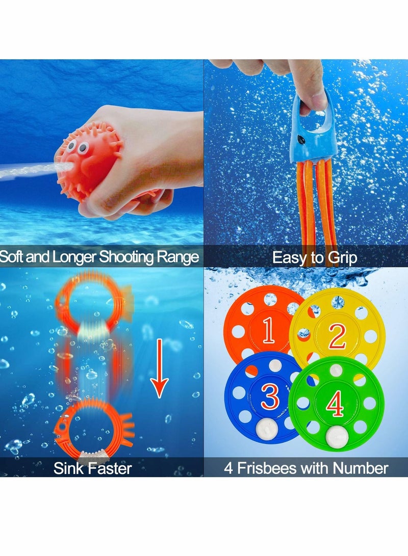 Diving Pool Toys, Rings, Torpedoes, Gems Training Sink Toys Suitable for Teen Adults, Water Game Props Swimming, Seaside, Diving, Outdoor Activities (34 Pcs)