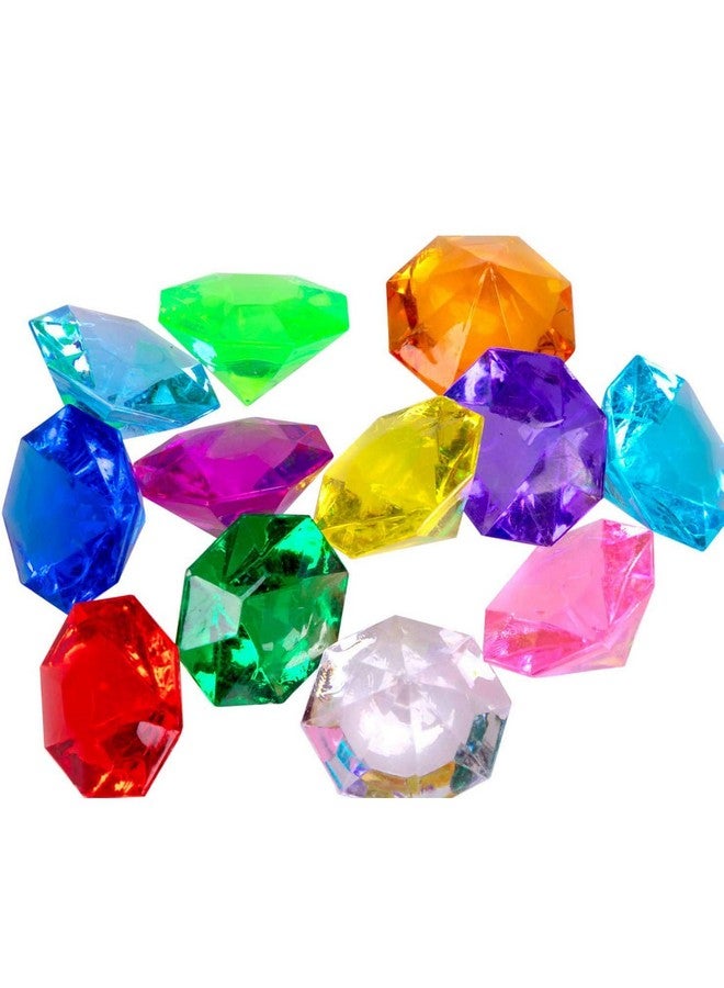 36Pcs Acrylic Diamond Gems Jewels Pirate Treasure Chest Hunt Party Favors 25 Carat Diving Gem Pool Toys