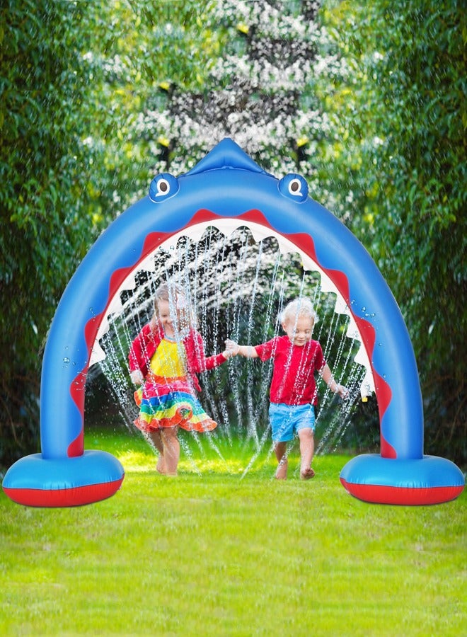 Kids Summer Outdoor Lawn Toy Large Child Inflatable Arch Water Splash Shark Arch Sprinkler for Summer Party