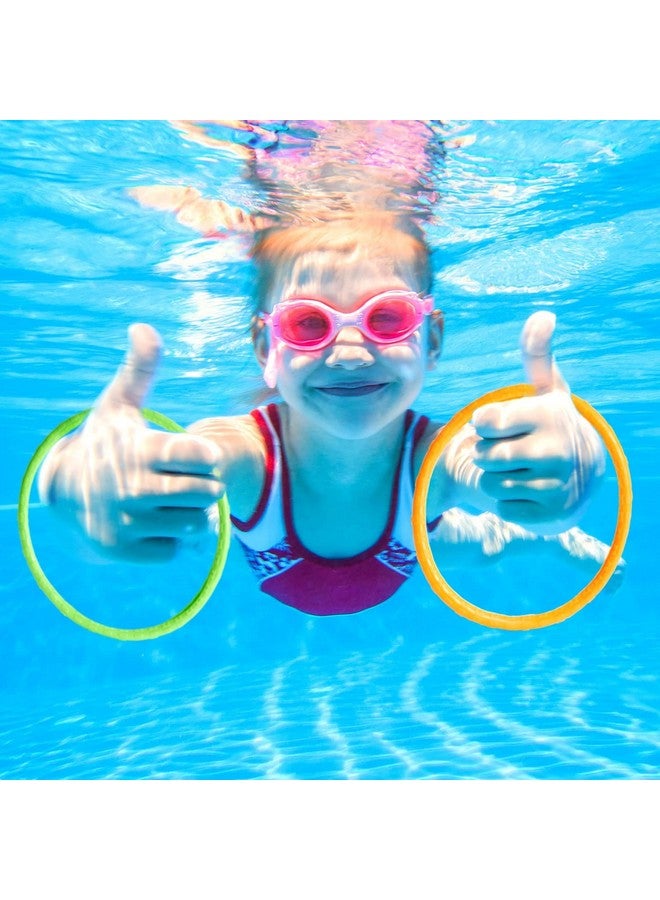 12Pack Swim Dive Rings Kids Pool Toys Easy To Grab Underwater Diving Rings For Training Summer Swimming Party Games Toss Multicolored Pool Sinking Toys (6 In)