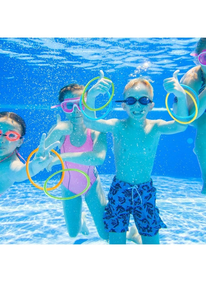 12Pack Swim Dive Rings Kids Pool Toys Easy To Grab Underwater Diving Rings For Training Summer Swimming Party Games Toss Multicolored Pool Sinking Toys (6 In)