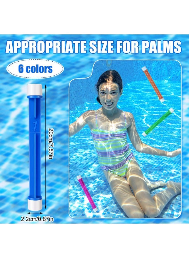 6 Pcs Underwater Pool Diving Toys Dive Sticks Plastic Swimming Toys For Summer Teens Adults Learning To Swim Game 6 Colors