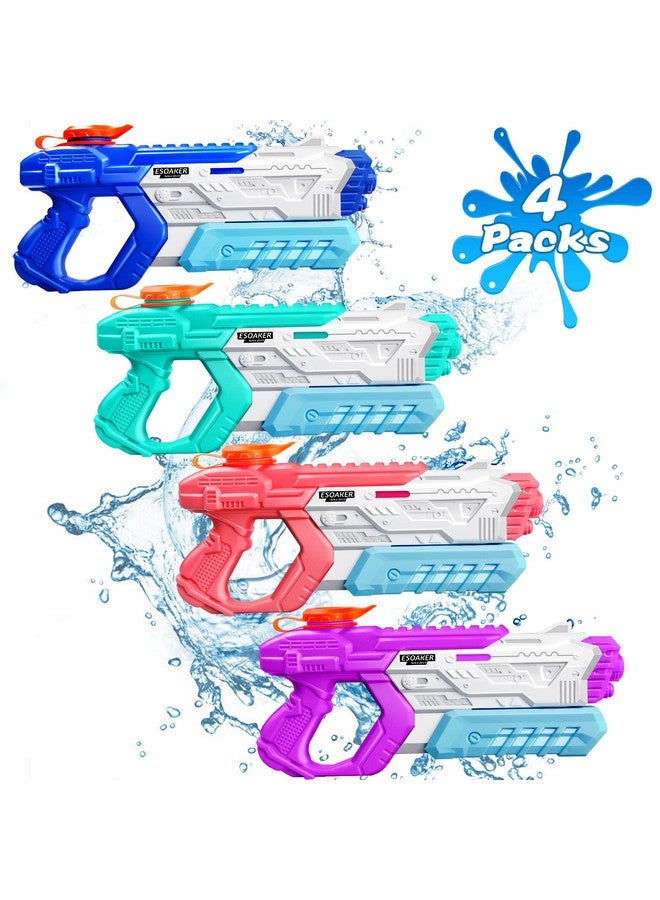 Water Gun For Kids Adults 4 Pack Soaker Squirt Guns With High Capacity Long Shooting Range Super Water Blaster Pool Toys For Summer Swimming Beach Water Fighting