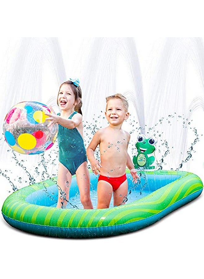 3 In 1 Inflatable Sprinkler Pool Kiddie Pool Kids Pool Toddlers Wading Swimming Outdoor Play Mat Splash Pad 9 Months And Up Boys Girls Large (Small And Large Size)