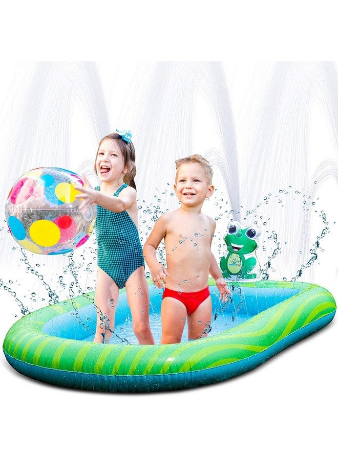 3 In 1 Inflatable Sprinkler Pool Kiddie Pool Kids Pool Toddlers Wading Swimming Outdoor Play Mat Splash Pad 9 Months And Up Boys Girls Large (Small And Large Size)