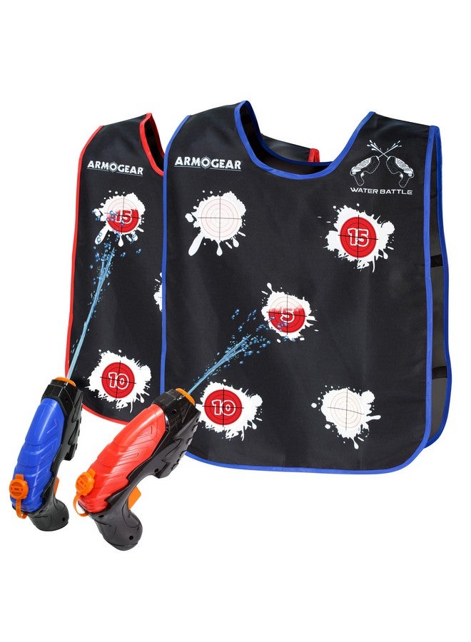 Water Guns & Water Activated Vests ; Summer Outdoor Or Backyard Water Toy For Teen Kids ; Great Outdoor Play Fun Toy For Kids Boys & Girls ; Water Activated Vest Set Ages 8 Year +