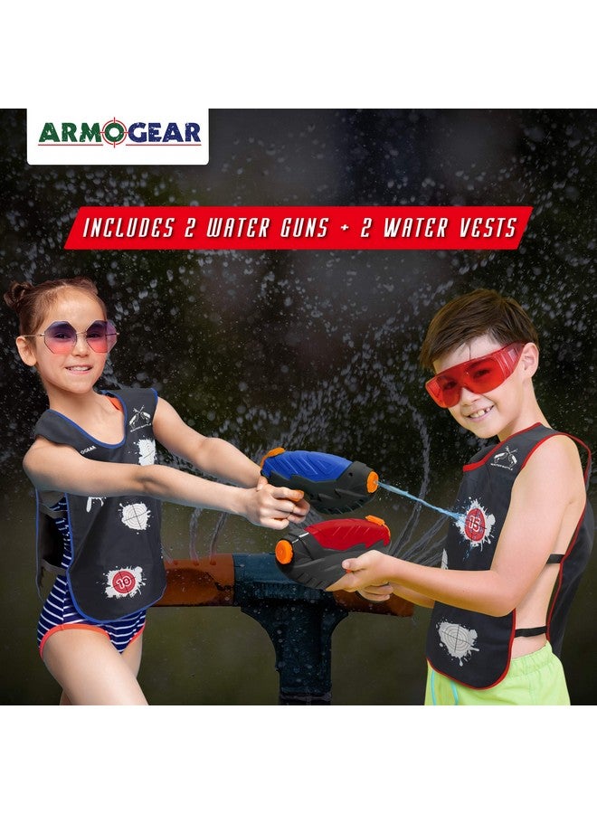 Water Guns & Water Activated Vests ; Summer Outdoor Or Backyard Water Toy For Teen Kids ; Great Outdoor Play Fun Toy For Kids Boys & Girls ; Water Activated Vest Set Ages 8 Year +