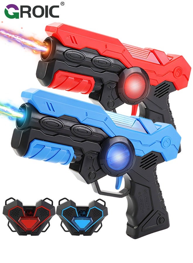 Infrared Laser Tag Guns Set of 4, Laser Tag Guns Set with Vibration Induction Vest Multi-Functional Fun Toys, Laser Tag Set Gift Ideas for Kids Teens and Adults Family Fun Shooting Game