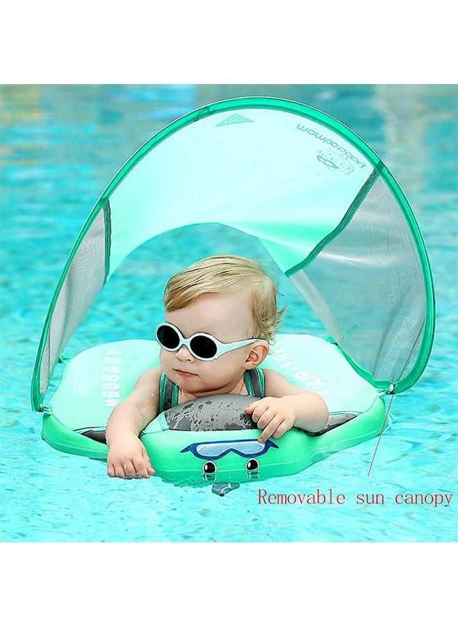 Newest Non-inflatable Baby Pool Float with Canopy and Solid Swimming Waist Ring