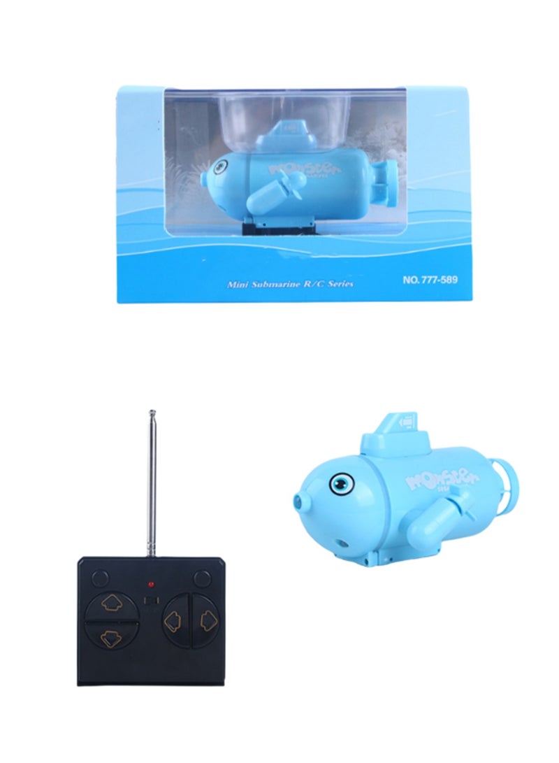 Blue Mini Submarine, Simulation Remote Control Water Toy Model Toy Suitable For Swimming Children'S Swimming Pool Bathtub Electric Toy