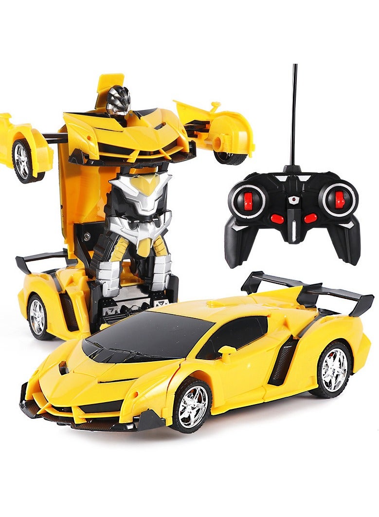 Remote Control Deformation Car One-Button Deformation Car King Kong Wireless Remote Control Car Robot Charging Boy Children's Toy