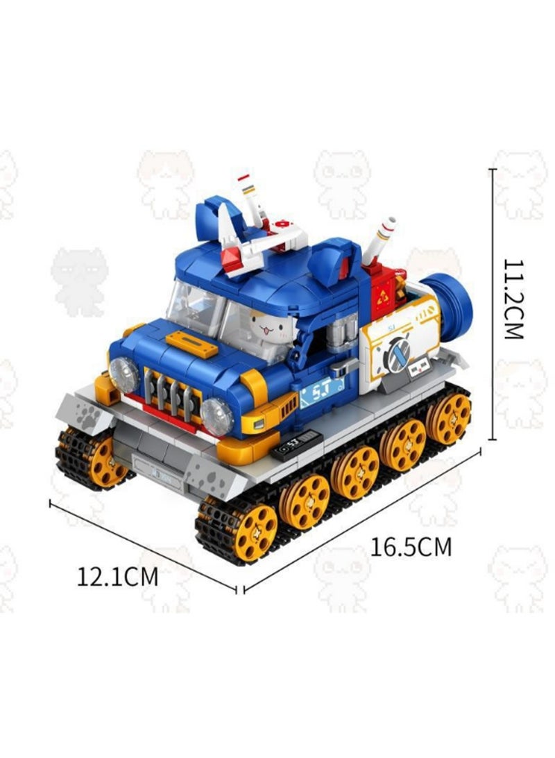 Blue Car Model Set Building Blocks Creative Diy Assembly Simulation Building Assembly Toys Children Adult Home Furnishings