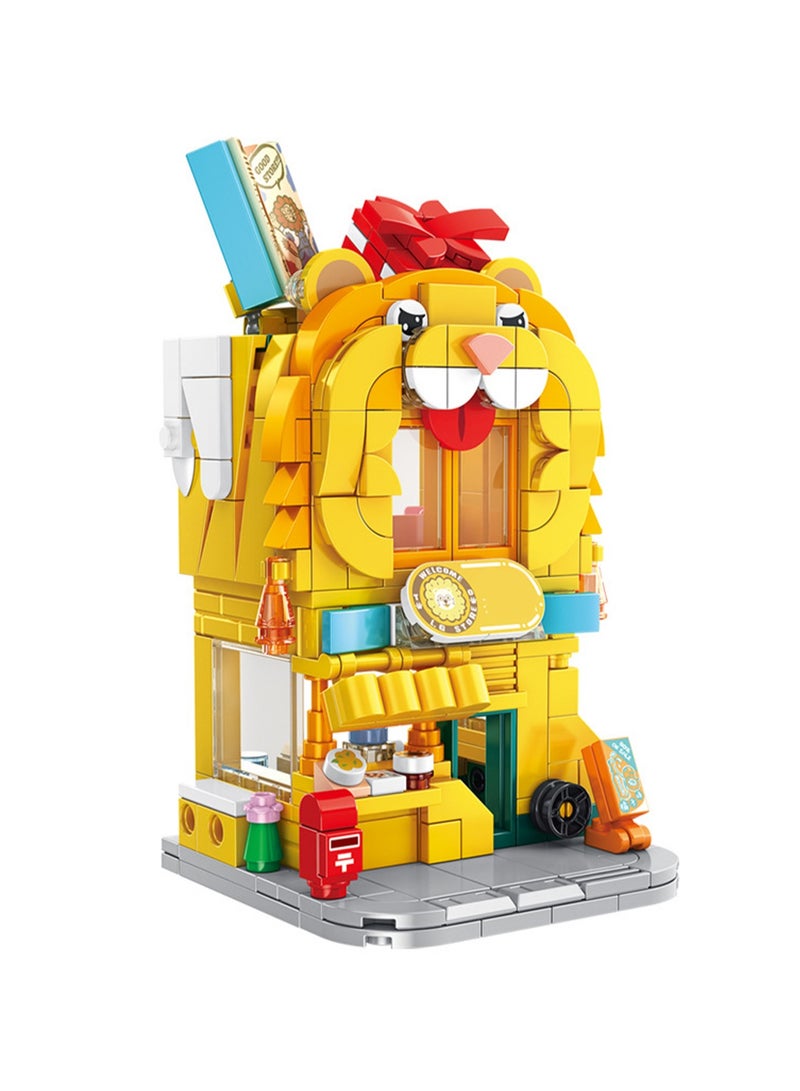 Lion Grocery Store Model Set Building Blocks Creative Diy Assembly Simulation Building Assembly Toys Children Adult Home Furnishings