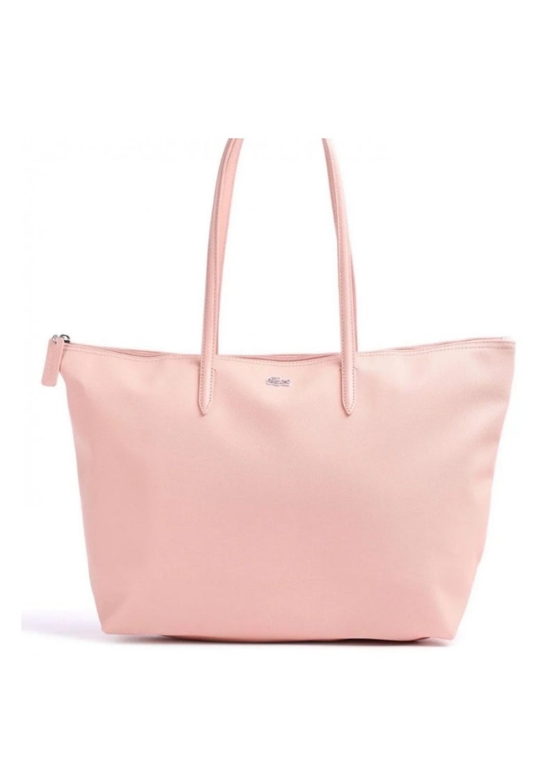 Fashionable multifunctional large capacity zipper handbag, handbag, shoulder bag, large size, light pink