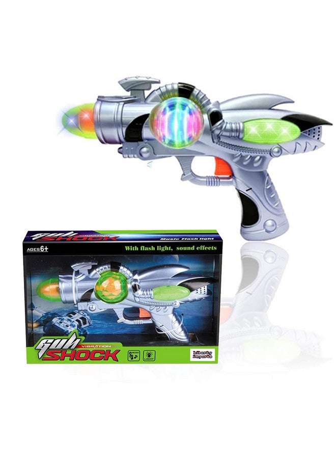 Electric Toy Space Gun Galactic Infinity Alien Blaster Pistol For Kids Pretend Play With Flashing Led Lights And Blasting Laser Fx Sounds (Style 1)