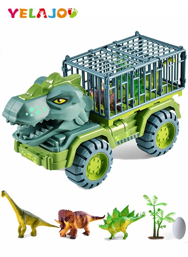 Large Dinosaur Truck Toys with 3 Dino Toys Playset Figures Carrier Truck Transport Vehicle Toy for Kids