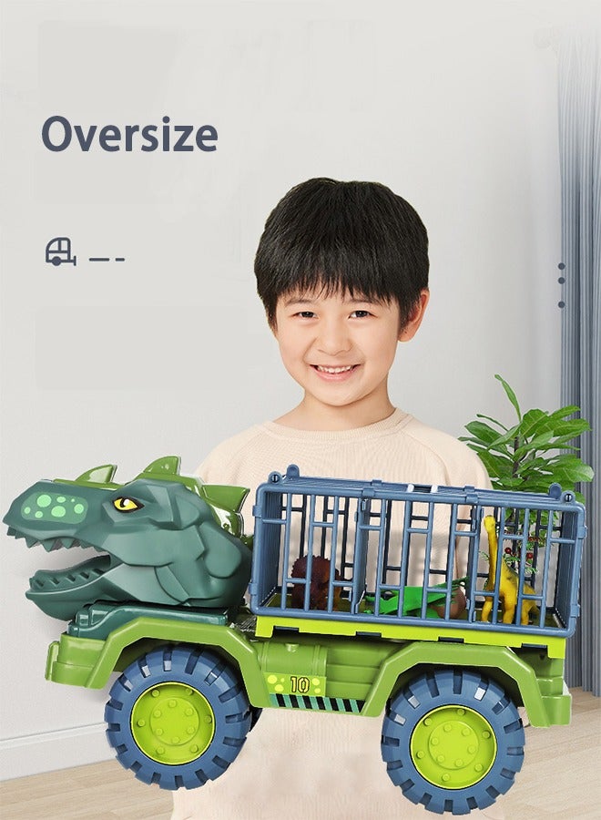 Large Dinosaur Truck Toys with 3 Dino Toys Playset Figures Carrier Truck Transport Vehicle Toy for Kids