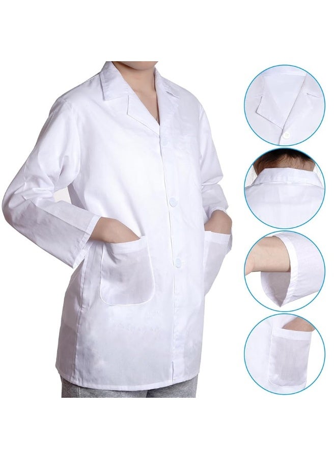 Doctor Scientist Costume Kids Lab Coat and Goggles Children Dress Up Kit with ID Card Magnifying Glass for Halloween