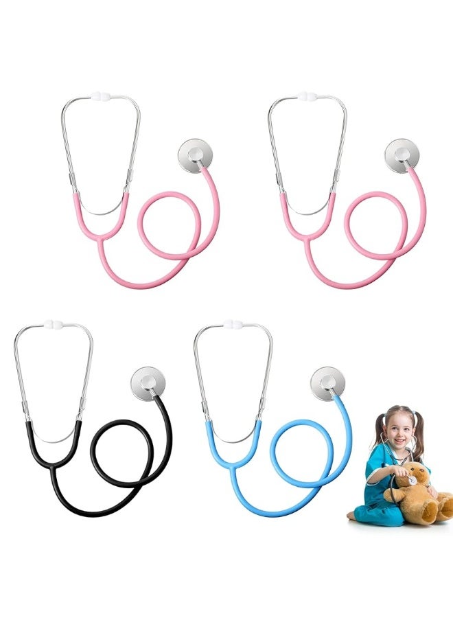 Vinsot 4 Pieces Kids Stethoscope Stethoscope Toy Working Stethoscope for Kids Role Play Nursing Stethoscope Costume Cute Doctor Pretend Game Accessories