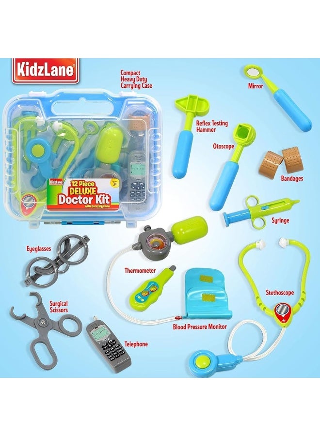 Kidzlane Doctor Kit for Kids | Kids Doctor Playset with Electronic Stethoscope | Toy Medical Kit for Kids | Pretend Play Doctor Set for Toddlers | Children's Realistic Dr. Kit with Sounds