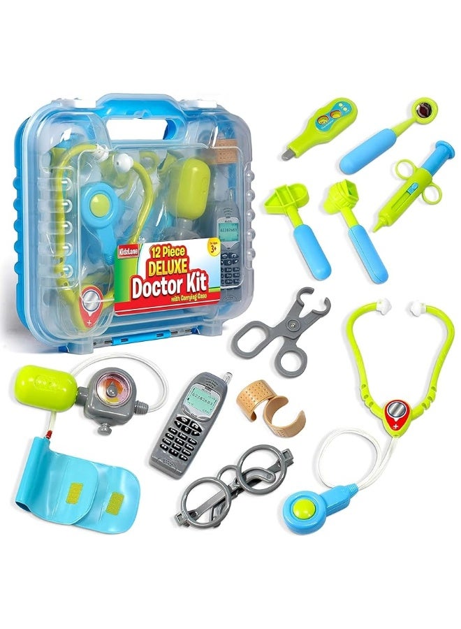 Kidzlane Doctor Kit for Kids | Kids Doctor Playset with Electronic Stethoscope | Toy Medical Kit for Kids | Pretend Play Doctor Set for Toddlers | Children's Realistic Dr. Kit with Sounds