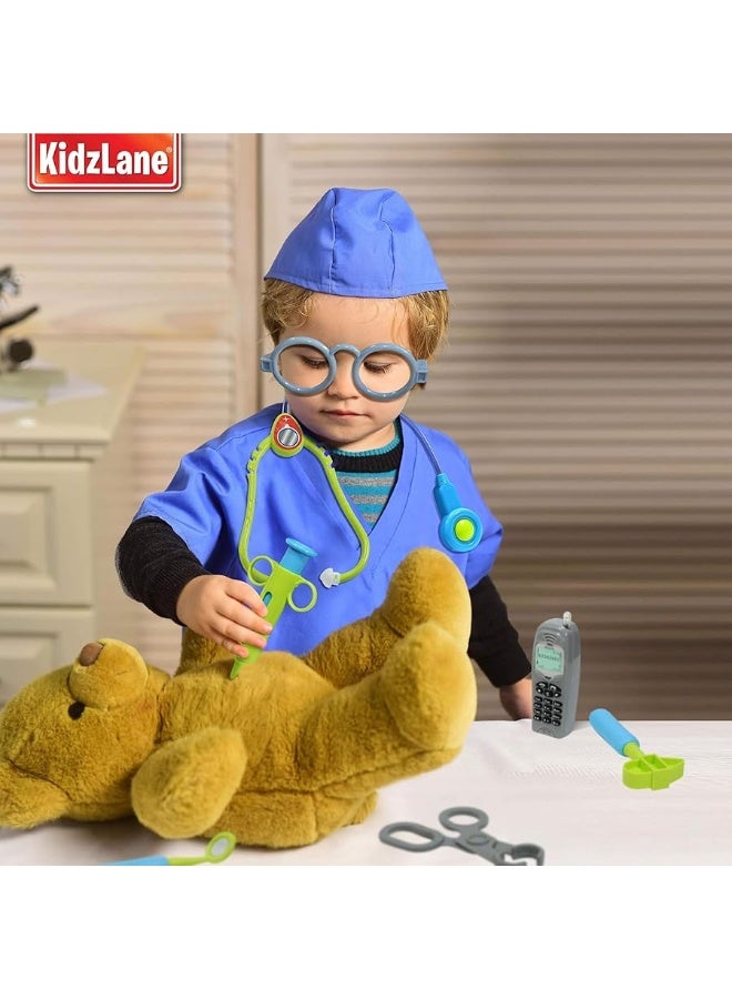 Kidzlane Doctor Kit for Kids | Kids Doctor Playset with Electronic Stethoscope | Toy Medical Kit for Kids | Pretend Play Doctor Set for Toddlers | Children's Realistic Dr. Kit with Sounds