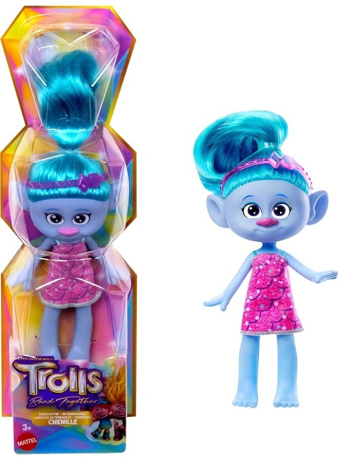 Mattel DreamWorks Trolls Band Together Trendsettinâ€™ Fashion Dolls, Chenille with Vibrant Hair & Accessory, Toys Inspired by the Movie