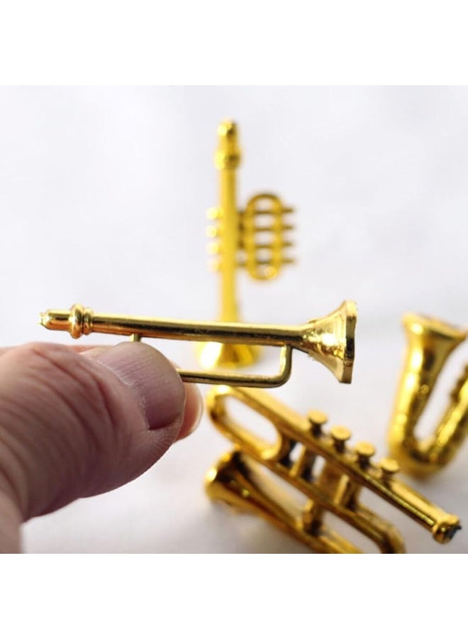 Toyvian Miniature Musical Instrument Set Plastic Saxophone Trumpet Drum Figurines Dollhouse Musical Instrument Models Ornament for Mini House Musical Room Furnishings