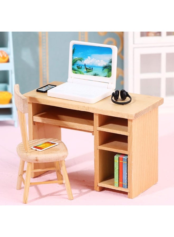 5 PcsSet Dollhouse Mini LaptopsPhoneScene Miniatures Computers Mobiles Phones Simulation Mini Toy Craft for Doll House Decoration112 Scale Dolls House Furniture Doll Accessories