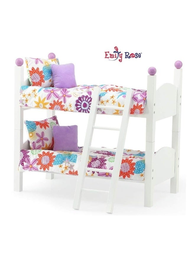 Emily Rose 14 Inch Doll Furniture Bed Accessory - 2 Single Stackable 14