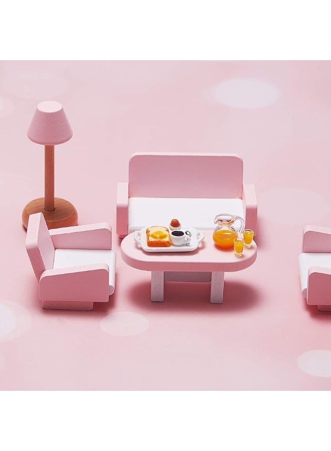 Dollhouse Decoration Accessories 1:12/1:6 Dollhouse Miniature Scene Model Mini Kitchen Accessories Set Scene Breakfast Set Pretend Toy DIY Birthday Gift Decor (Juice, Butter, Bread Machine Set)