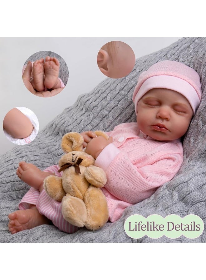 Aori Lifelike Reborn Baby Dolls,20 inch Real Life Baby Girl,Poseable Realistic Newborn Toddler Doll with Feeding Kit Gift for Kids Age 3+