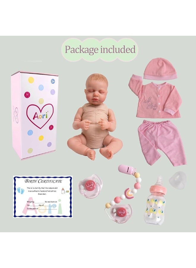 Aori Lifelike Reborn Baby Dolls,20 inch Real Life Baby Girl,Poseable Realistic Newborn Toddler Doll with Feeding Kit Gift for Kids Age 3+