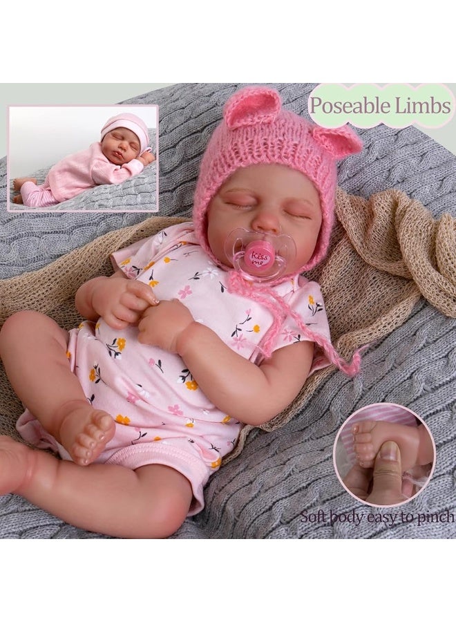 Aori Lifelike Reborn Baby Dolls,20 inch Real Life Baby Girl,Poseable Realistic Newborn Toddler Doll with Feeding Kit Gift for Kids Age 3+