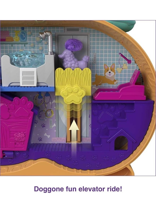 Polly Pocket Compact Playset, Corgi Cuddles with 2 Micro Dolls & Accessories, Travel Toys with Surprise Reveals (Amazon Exclusive)