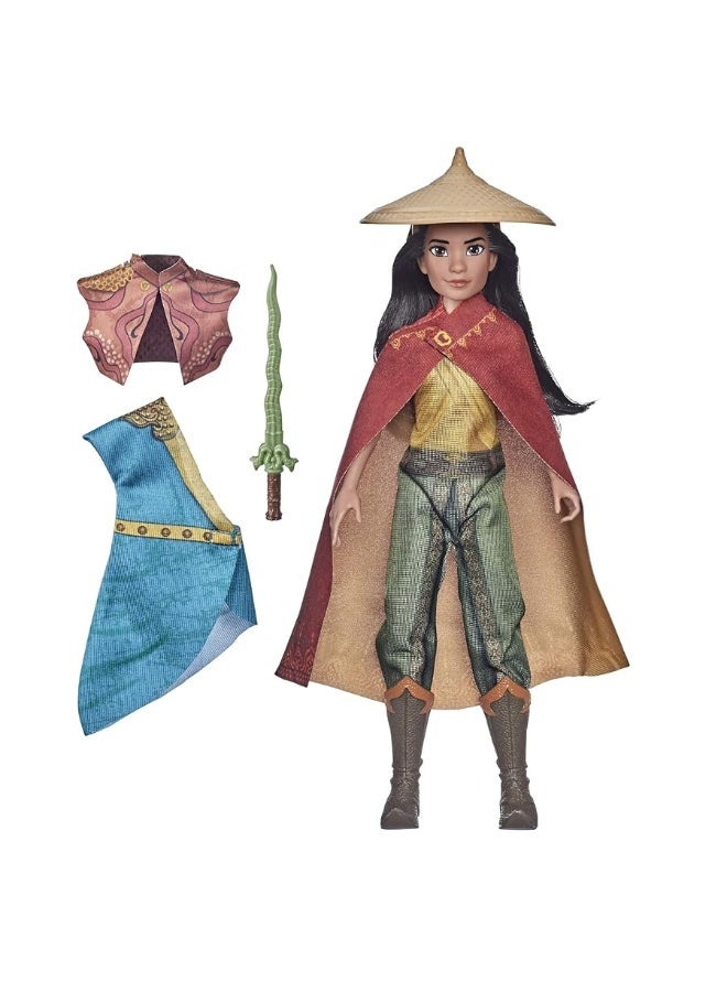 Disney Princess Raya and The Last Dragon Raya's Adventure Styles,Fashion Doll with Clothes,Shoes,and Sword Accessory,Toy for Kids 3 Years and Up