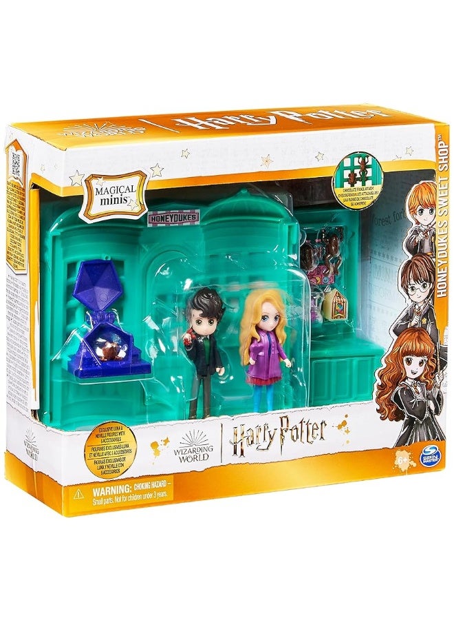 Wizarding World Harry Potter, Magical Minis Honeydukes Sweet Shop with 2 Exclusive Figures and 5 Accessories, Kids Toys for Ages 6 and up