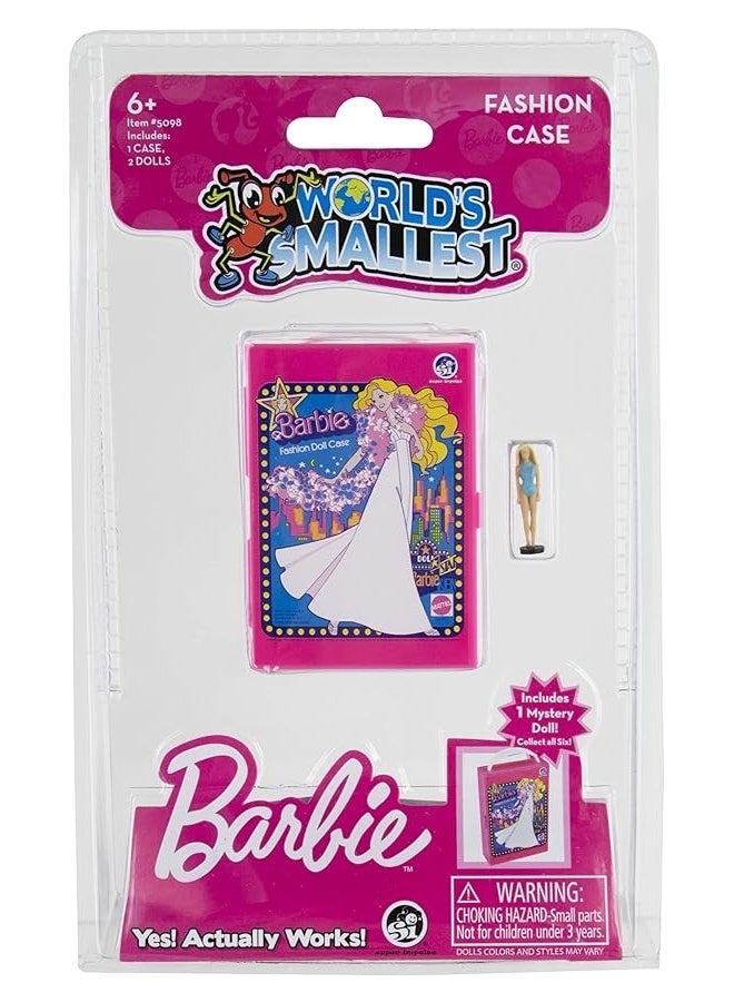 World's Smallest Barbie Fashion Case, Miniature, Includes 1 case and 2 Micro Figures, Styles Selected at Random