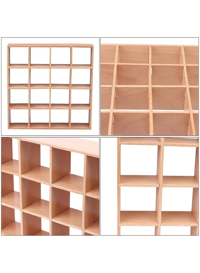 1: 12 Dollhouse Miniature Wooden Storage Rack 16 Grid Shelves Doll House Wall Rack Bookshelf Display Dollhouse Furniture Accessories