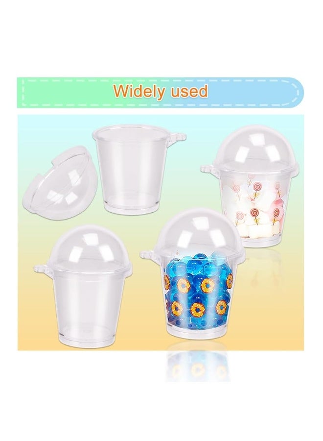 20Pcs Mini Frappuccino Cup Cold Coffee Cup Dollhouse Miniature Simulation Plastic Cup Cake Ice Cream Cups(with Doming Lid)