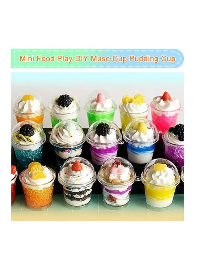 20Pcs Mini Frappuccino Cup Cold Coffee Cup Dollhouse Miniature Simulation Plastic Cup Cake Ice Cream Cups(with Doming Lid)