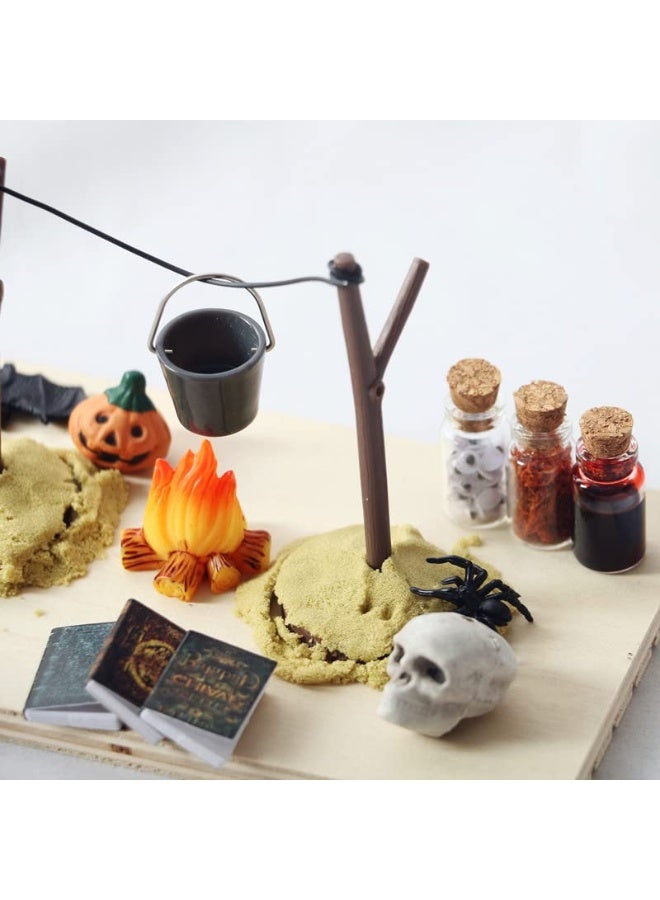 Dollhouse Decoration Accessories, 1:12 Dollhouse Ornament Mini Halloween Horror Decoration Set