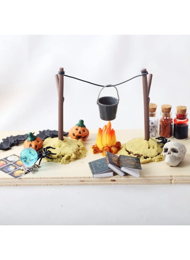 Dollhouse Decoration Accessories, 1:12 Dollhouse Ornament Mini Halloween Horror Decoration Set