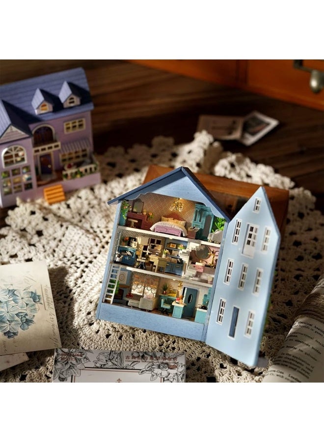 Kisoy Romantic and Cute Dollhouse Miniature DIY House Kit Creative Room Perfect DIY Gift for Friends, Lovers and Families (Molan House)