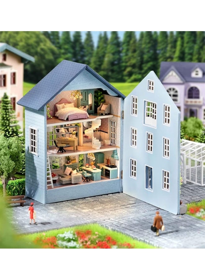 Kisoy Romantic and Cute Dollhouse Miniature DIY House Kit Creative Room Perfect DIY Gift for Friends, Lovers and Families (Molan House)