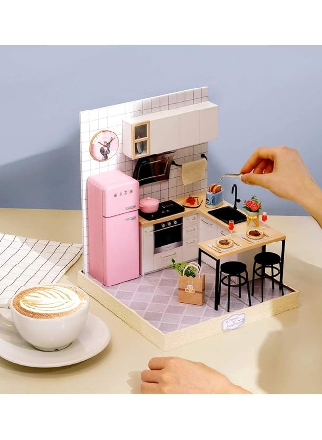 Flever Dollhouse Miniature DIY House Kit Creative Room with Furniture for Romantic Artwork Gift Taste of Life