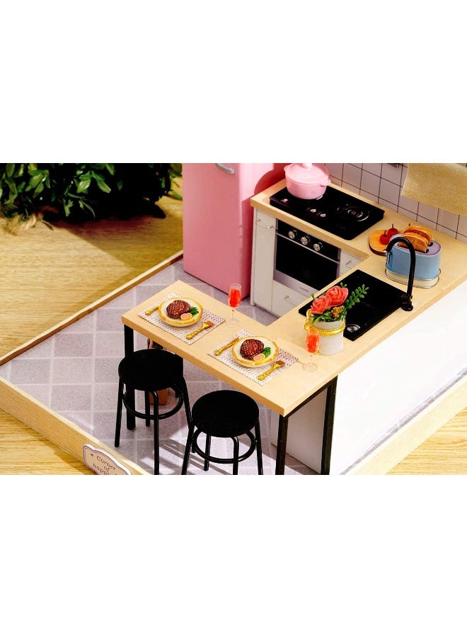 Flever Dollhouse Miniature DIY House Kit Creative Room with Furniture for Romantic Artwork Gift Taste of Life