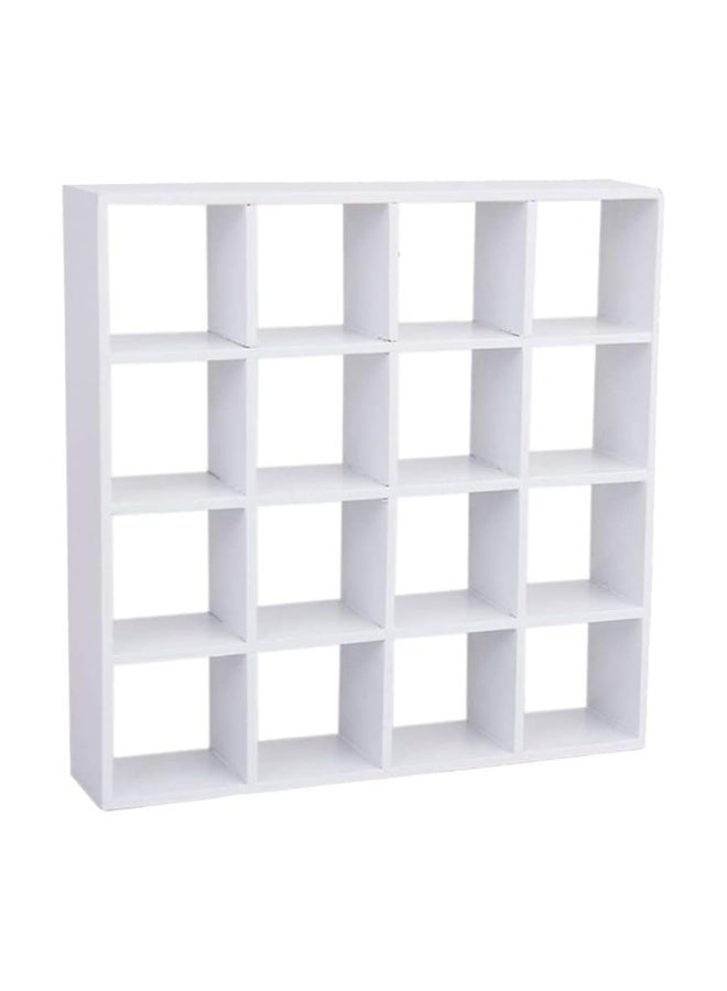 1 12 Dollhouse Miniature Wood Storage Rack 16 Grid Shelves White White Storage Shelf Doll House Furniture Decor