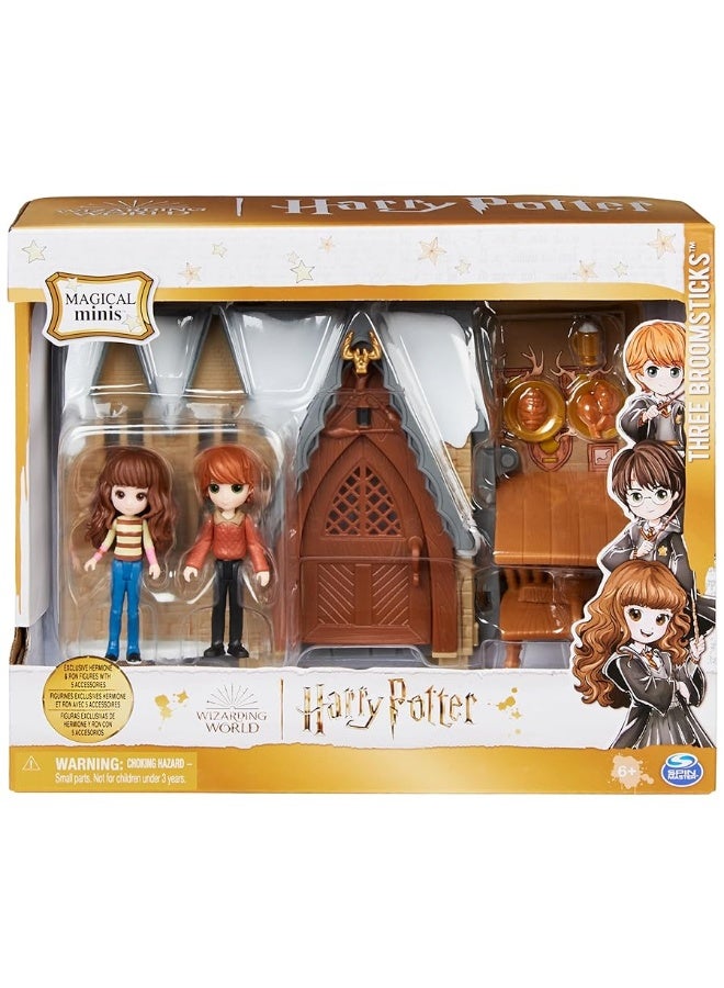 Wizarding World Harry Potter, Magical Minis Three Broomsticks Playset with 2 Exclusive Figures and 5 Accessories, Kids Toys for Ages 6 and up