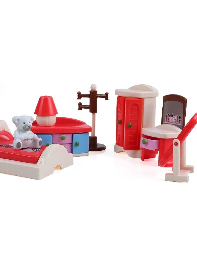 Beverly Hills Doll Collection Dollhouse Accessories Furniture and Accessory Set, All in one Bedroom, Kitchen, Laundry Room, and Bathroom 46 Piece Mega Set in a Storage Container